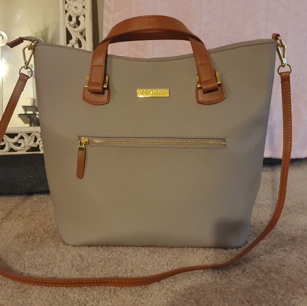 NWOT Joy & Iman 100% Leather Alexandria Tote Bag